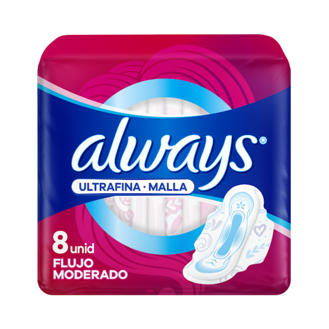 TOALLAS SANITARIAS ALWAYS ULTRAFINA X 8 UND